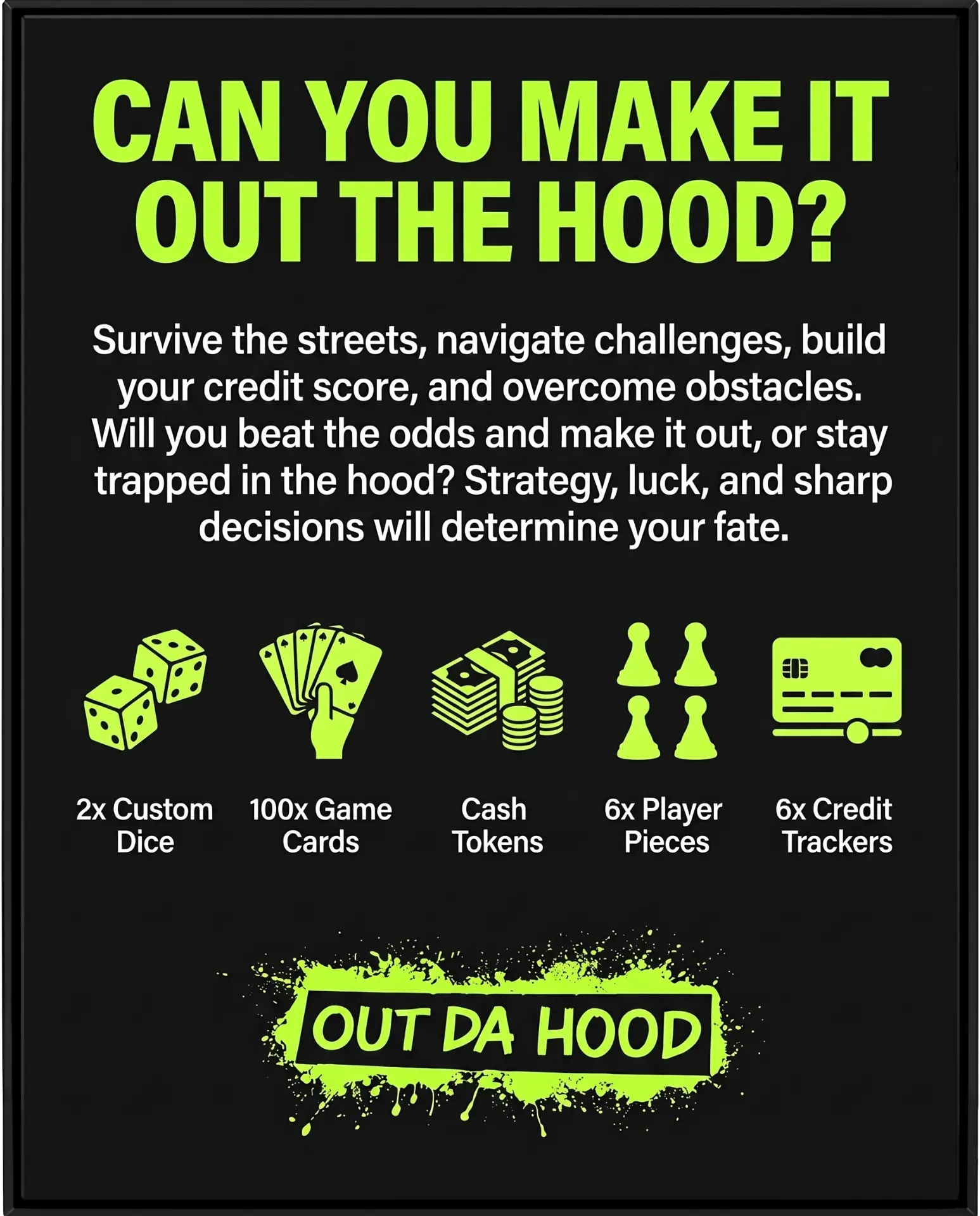 Can you make it out the hood game contents graphic