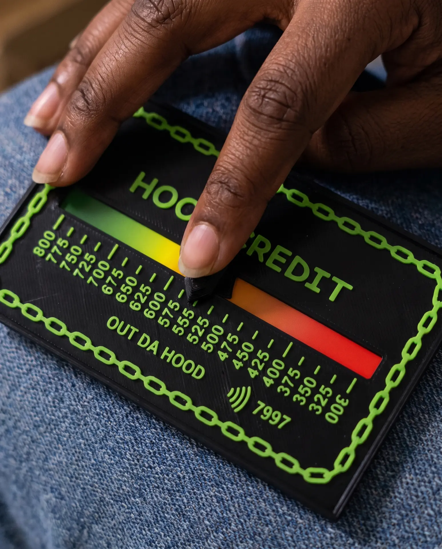 Out Da Hood hood credit tracker card